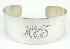 Vintage Wide Stieff Sterling Silver Cuff Bracelet