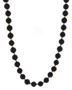 Black Onyx and Gold Beaded Necklace
