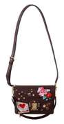 DOLCE & GABBANA  LUCIA Leather Burgundy Jewelled Shoulder Women Bag