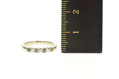 14K White Gold Green & White Diamond Wedding Band Ring