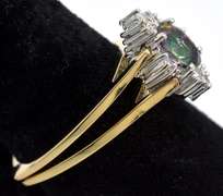 Interesting Reversible Mystic Topaz & Diamond Ring in 14KT Yellow Gold