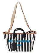 DOLCE & GABBANA  Black White Stripes Shopping Borse Women Tote Cotton Bag