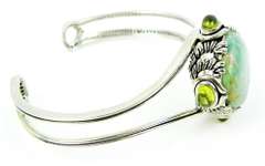 Barse Sterling Turquoise & Peridot Cuff Bracelet