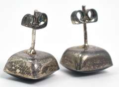 Sterling Silver Black Enamel  Earrings