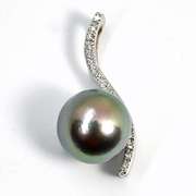 Gorgeous 9.9 MM Gray Pearl Pendant