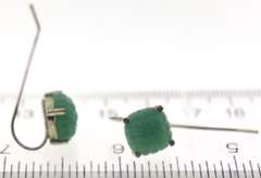 Sterling Silver Carved Jade Earrings