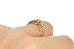 14K Rose Gold Diamond Classic Simple Promise Engagement Ring