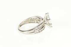 14K White Gold Marquise Cubic Zirconia Travel Engagement Ring