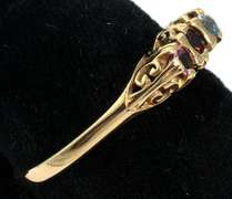 Sweet Garnet, Tourmaline & Topaz Ring in 14KT Yellow Gold