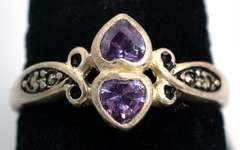 Vintage Sterling Silver Amethyst Ring