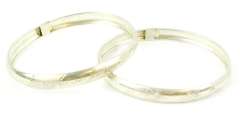 2 Italian Engraved Sterling Hinged Bangles