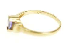 10K Yellow Gold Pear Tanzanite Diamond Accent Engagement Ring