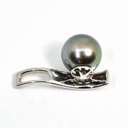 Gorgeous 9.9 MM Gray Pearl Pendant