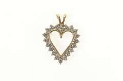 10K Yellow Gold 0.80 Ctw Diamond Classic Heart Love Symbol Pendant