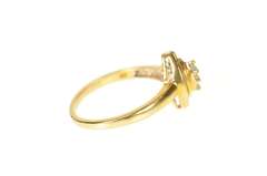 10K Yellow Gold Diamond Baguette Halo Engagement Ring
