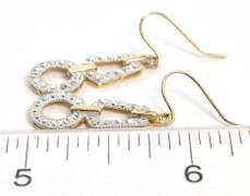 Modern Zipper Pull Dangle Earrings in 2-Tone Gold