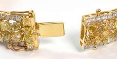 14K White & Yellow Gold Multi-Colored Diamond Bracelet.