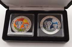 2014 Somalia 100 Shillings 1 Oz Silver Colored 2 Coin Day & Night Ed.