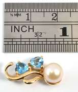 Lovely Pearl & Blue Topaz Pendant