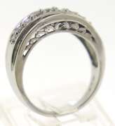 Sleek White Gold Triple Row Baguette &RBC Band