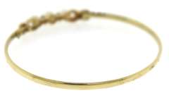 Pretty 14kt YG Pearl and Diamond Accent Bangle Bracelet