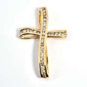 Sparkling Gold and CZ Cross  Pendant