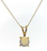 Beautiful 6mm Opal Yellow Gold Necklace