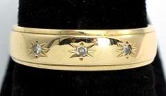 Cute Diamond Star Band in 14KT Yellow Gold