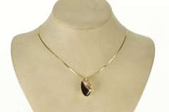 14K Yellow Gold Ornate Black Onyx Diamond Channel Slide Pendant