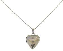 Gorgeous 14kt White Gold Diamond Heart Locket Necklace