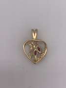 14kt Gold Ruby & Diamond Heart Pendant