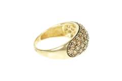 10K Yellow Gold 0.98 Ctw Pave Light Brown Diamond Statement Ring