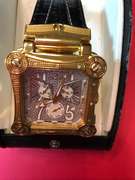 GOLD, BLACK & DIAMOND BA2RO MANS WRIST WATCH