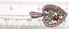 Sterling Sterling Gemstone Floral Heart Necklace