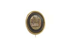 14K Yellow Gold Ornate Scene Italian Micro Mosaic Inlay Pin/Brooch
