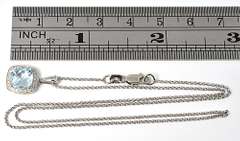 Sweet Blue Topaz & Diamond Necklace in 14K WG