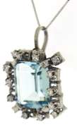 Fantastic Aquamarine & Diamond Necklace