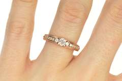 14K Rose Gold Diamond Classic Simple Promise Engagement Ring