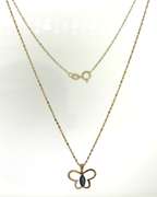 Stunning Marquise Sapphire Open Butterfly Necklace