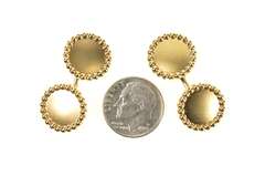 14K Yellow Gold Tiffany & Co. Round Scalloped Trim Men's Cuff Links