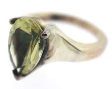 Sterling Silver Teardrop Peridot Ring