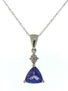 Fabulous Trillion Tanzanite & Diamond Cluster Necklace