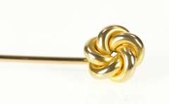 10K Yellow Gold Retro Puffy Knot Twist Spiral Stick Pin