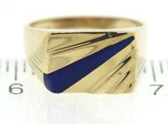 Gent's Yellow Gold Lapis Ring