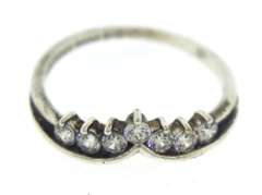 Set of 4 Sterling Silver CZ Rings