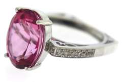 Sterling Silver Big Oval Pink Spinel