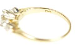 14K Yellow Gold Three Stone Diamond Classic Engagement Ring