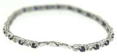 Pretty White Gold Sapphire & Diamond Alternating Bracelet