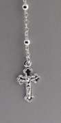 Sterling Silver 3mm Cross Lariat Necklace