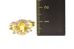 14K Yellow Gold 1.50 Ctw Citrine Diamond Halo Engagement Ring